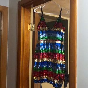 Colorful fashion nova mini dress size M